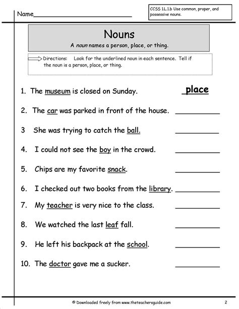 This 7th grade common core worksheets section covers all the major standards of the 7th grade common core for language arts. Image result for grade 1 nouns worksheet | Nouns worksheet ...