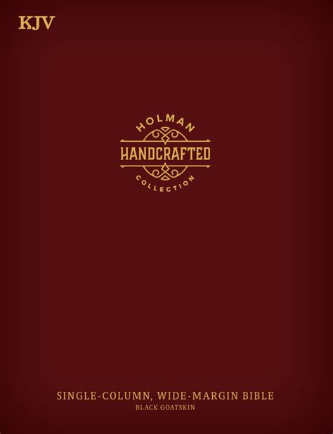 Kjv Single Column Wide Margin Bible Holman Handcrafted Collection Black Premium Goatskin Bandh