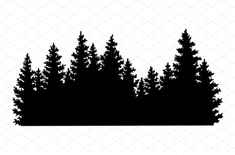 Fir Trees Silhouette Seasonal Illustrations ~ Creative Market