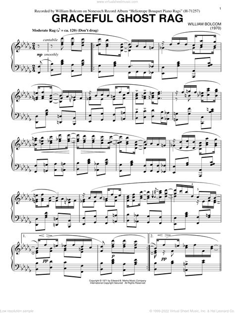 Graceful Ghost Rag Sheet Music For Piano Solo Pdf Interactive