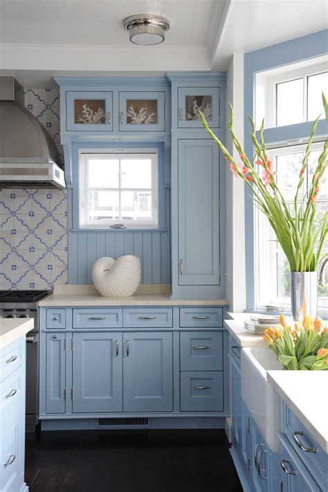 A Bright Blue Kitchen Kitchen Interior Home Kitchens Blue Kitchen