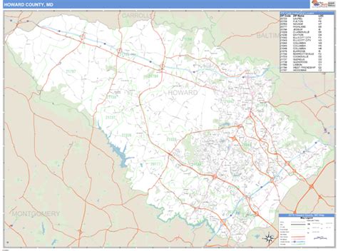 Howard County Zip Code Map Map Vector