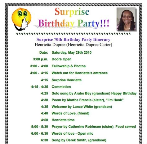 Birthday Party Program Templates 12 Birthday Program Templates Pdf