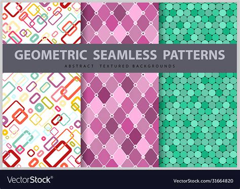 Abstract Seamless Geometric Patterns Royalty Free Vector