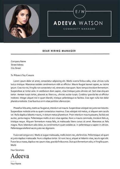 Community Manager Cover Letter Downloadable Cover Letter Template