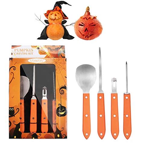 Halloween Pumpkin Carving Kit Tools Premium 4 Piece Stainless Steel