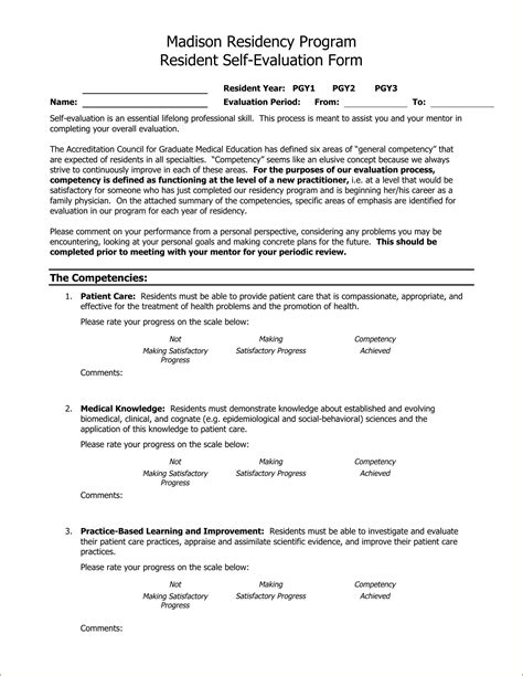Free Dental Employee Evaluation Form Template Word Resume Example Gallery