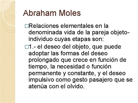 Teora De Los Objetos Abraham Moles Andre Ricard