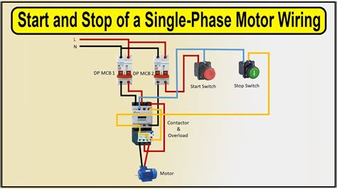How To Make Start And Stop Of A Single Phase Motor Wiring Diagram