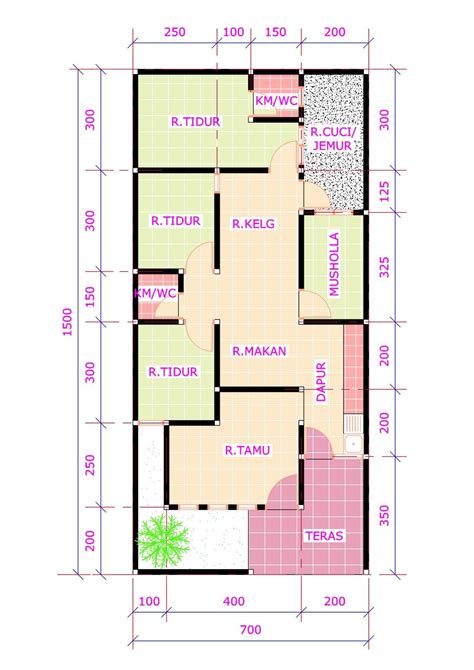 Denah Rumah X Kamar Tidur Modern Minimalis