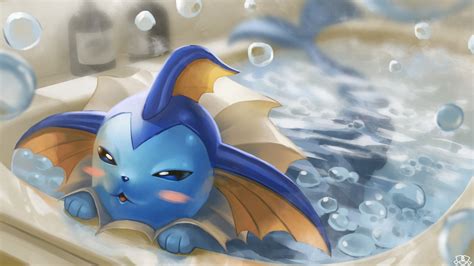 Wallpaper Pokemon Bathtub Water Vaporeon Cute Resolution