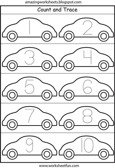Cars Number Tracing 1 10 Transportation Preschool Transportation