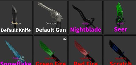 These codes don't do much for you in the game, but collecting different knife cosmetics is one of the fun aspects of playing this one! Trading Roblox MM2 knives. I've got more if your ...