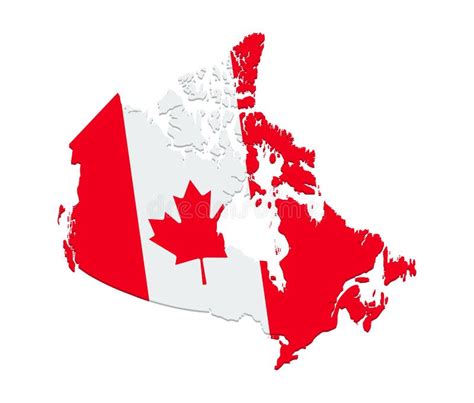 Mapa De Bandera De Canadá Ilustración Del Vector Ilustración De