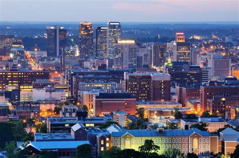Birmingham Alabama Skyline Stock Image Image Of Scene Nighttime