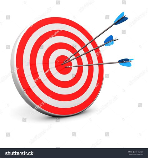 Red Target With 3 Arrows In The Bullseye Stock Photo 125152721