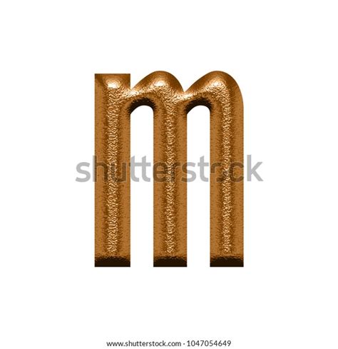 Chiseled Bronze Copper Metallic Lowercase Small Stock Illustration