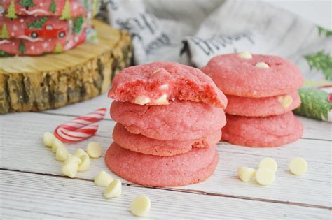 Red Sugar Cookies With White Chocolate Chips Stefs Eats And Sweets