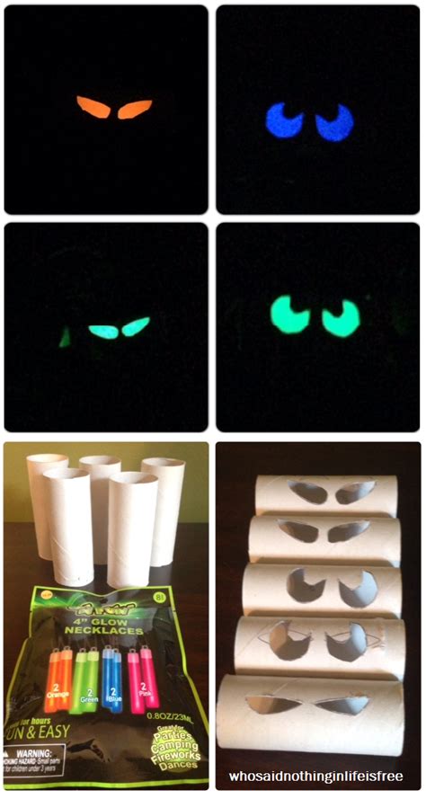 Spooky Glowing Eyes Frugal Halloween Craft