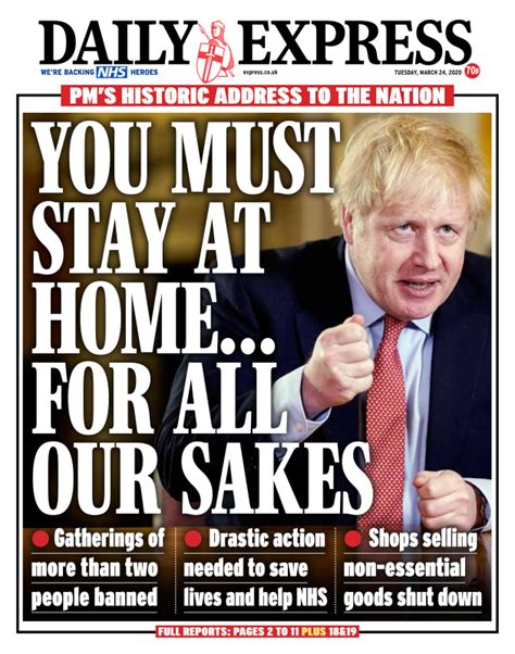 House Arrest End Of Freedom Uk Front Pages React To Johnsons