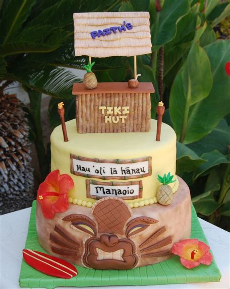 Hawaiian Luau Birthday Cake Cake Says Happy Birthday Faith