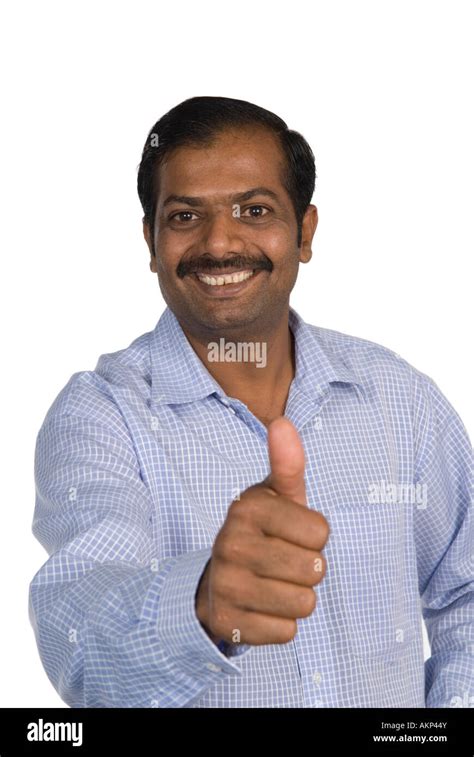 Mature Indian Man Thumbs Up Stock Photo 15047930 Alamy