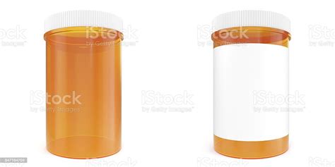 Set Bottle Of Prescription Pill With Labels Template 3d Illustration