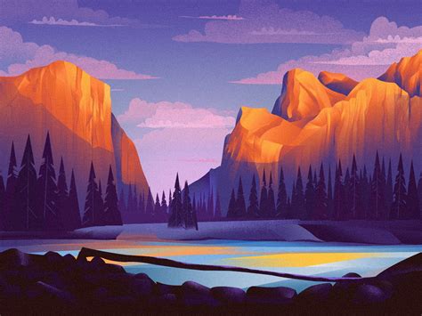 Yosemiteepi1 Landscape Illustration Mountain Illustration