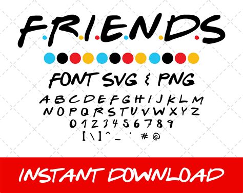 Friends Font Alphabet Letters Numbers And Dots Tv Show Etsy Canada