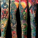 Comic Book Sleeve Tattoo by Steve Rieck from Las Vegas, NV | Sleeve ...