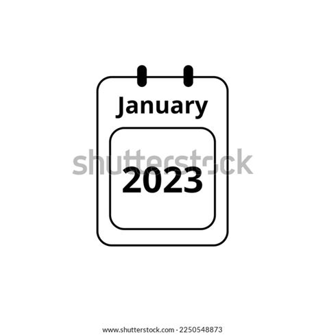 January 2023 Calendar January 2023 Icon Stock Illustration 2250548873