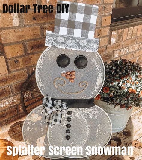 Splatter Screen Snowman Easy Dollar Tree Diy Dollar Store Christmas