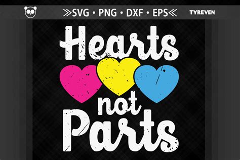 Hearts Not Parts Pansexual Lgbtq By Jobeaub Thehungryjpeg