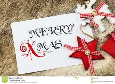 What to write in a christmas card. Merry Xmas Card With Text Stock Photo - Image: 61165223