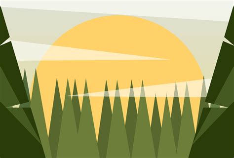 Clean And Simple Modern Abstract Geometric Forest