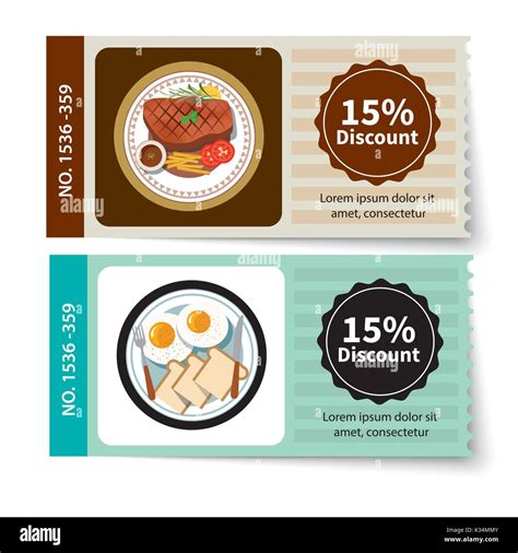 Set Of Food Coupon Discount Template Design Stock Vector Image And Art