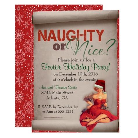 Naughty Or Nice Christmas Party Invitation Zazzle