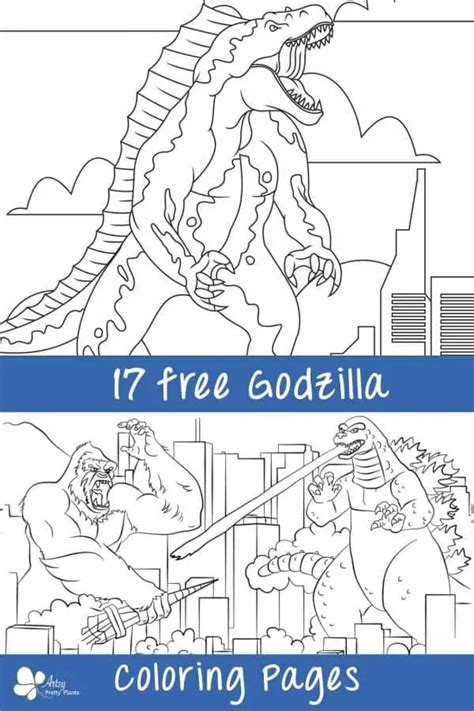 Free Godzilla Coloring Pages Artsy Pretty Plants