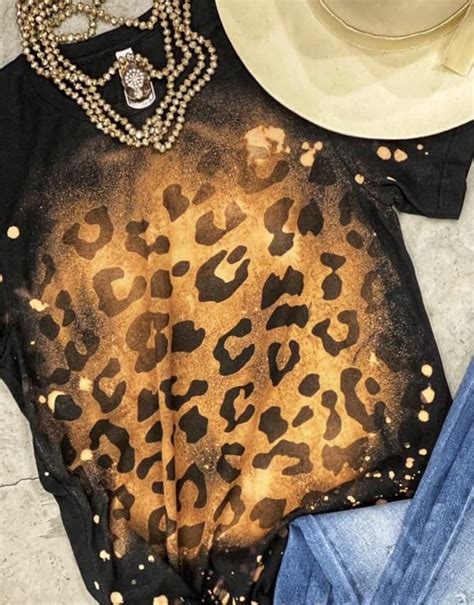 Bleached Leopard Tee Heavens To Betsy Boutique Online Bleach Shirt