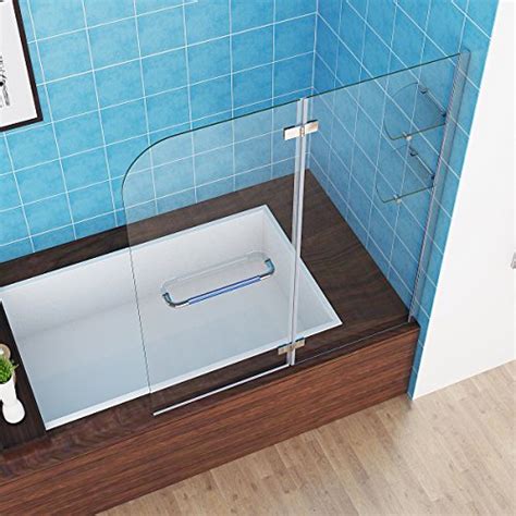 Besonders hochwertig wirken rahmenlose duschabtrennungen, das glas ist dann nur mit speziellen scharnieren befestigt. MIQU 100-120 x 140 cm Badewannen 2 TLG. Faltwand Aufsatz ...