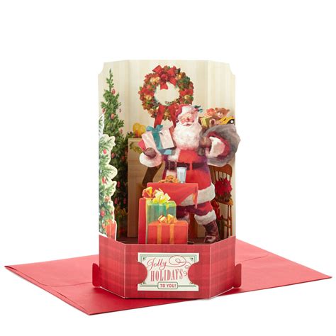 Hallmark Paper Wonder Displayable Pop Up Christmas Card Vintage Santa Claus Hallmark Canada