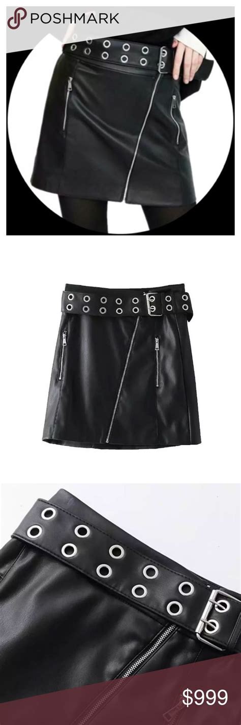 Host Pick Zara Black Vegan Leather Mini Skirt M Vegan Leather Skirt