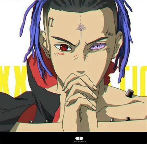 Pin By Random ブースター On Jahseh Onfroy Anime Rapper Black Anime Characters Rapper Art