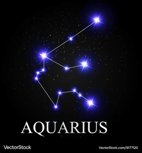 Aquarius Zodiac Sign With Beautiful Bright Stars Vector Image