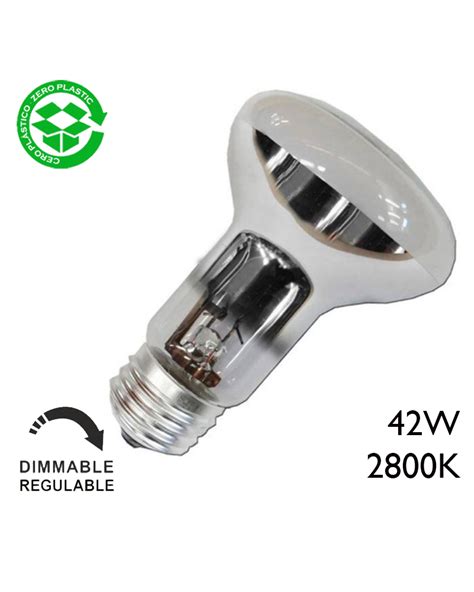 Eco Halogen R63 Reflector Bulb E27 Clear Glass 63mm Diameter Dimmable