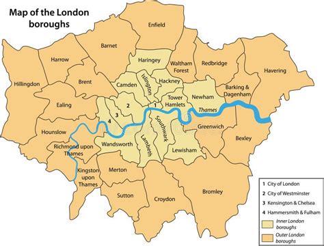 Mapa Das Cidades De Londres Ilustração Do Vetor Ilustração De Pairando Bairro 10241562