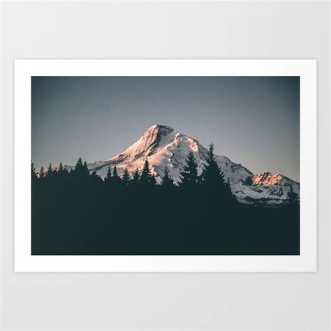 Buy First Light On Mount Hood Art Print By Hannahkemp Worldwide