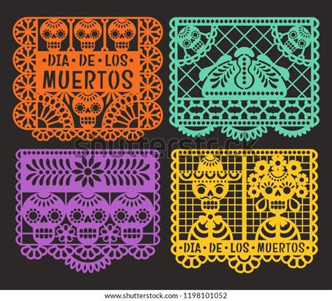 Day Of The Dead Papel Picado Vector Collection Of Traditional Mexican
