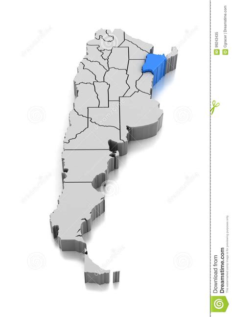 Map Of Corrientes Province Argentina Stock Illustration