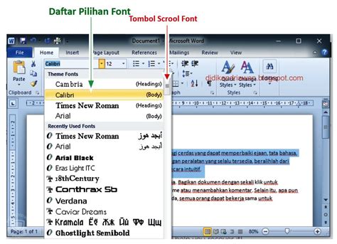 Detail Jenis Huruf Di Microsoft Word Koleksi Nomer 44